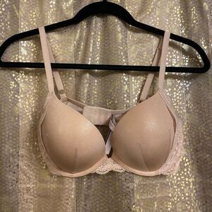 Victorias Secret Dream Angels Light Pink Gold Metallic Push Up Bra 34D